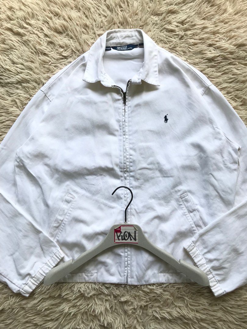 RL WHITE HARRINGTON JACKET, Men's Fashion, Coats, Jackets and Outerwear
