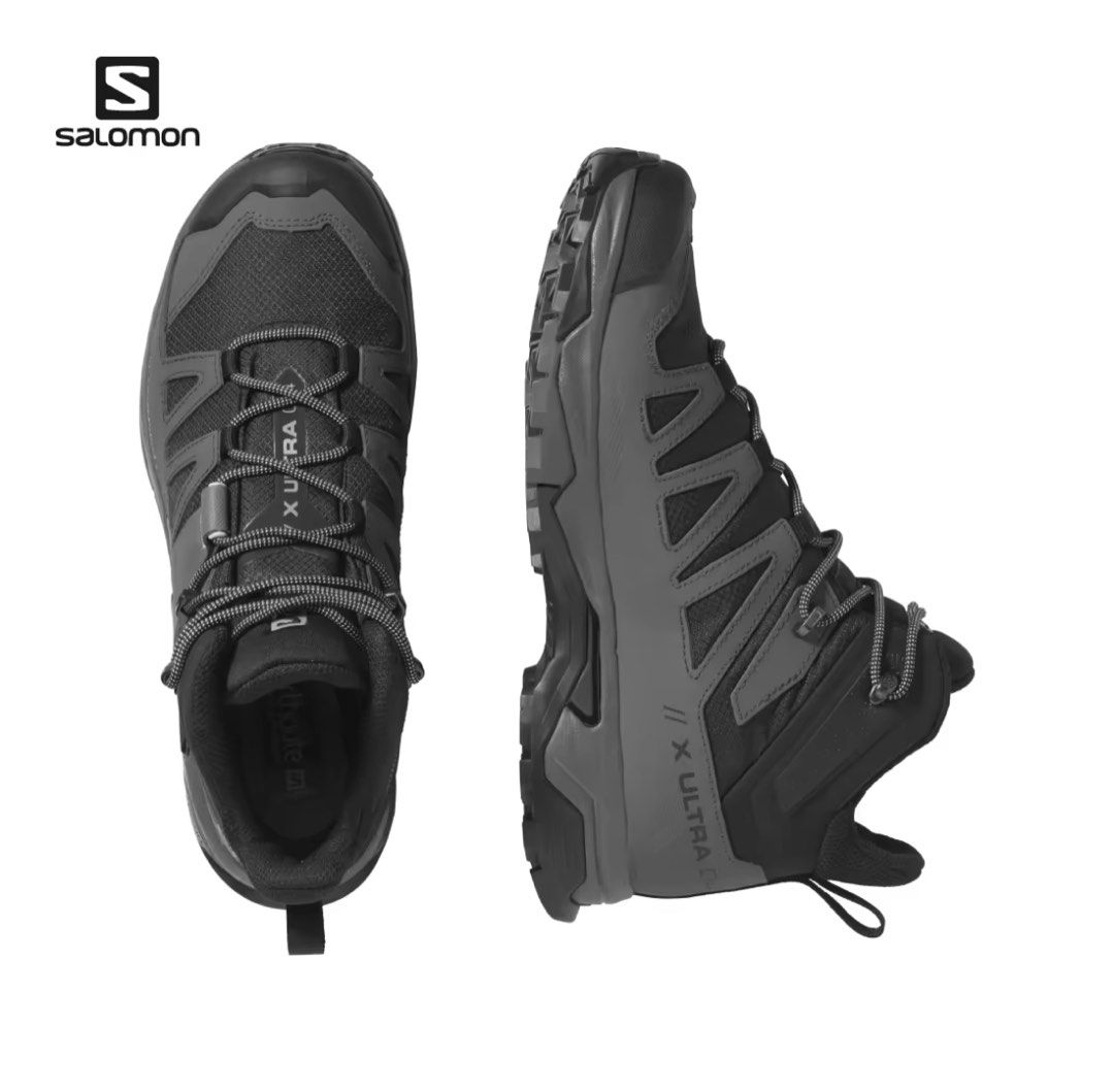Salomon Men X Ultra 4 Mid GTX Wide Hiking Shoes Black