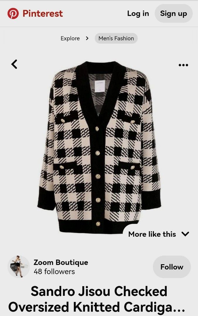 Sandro checked cardigan clearance