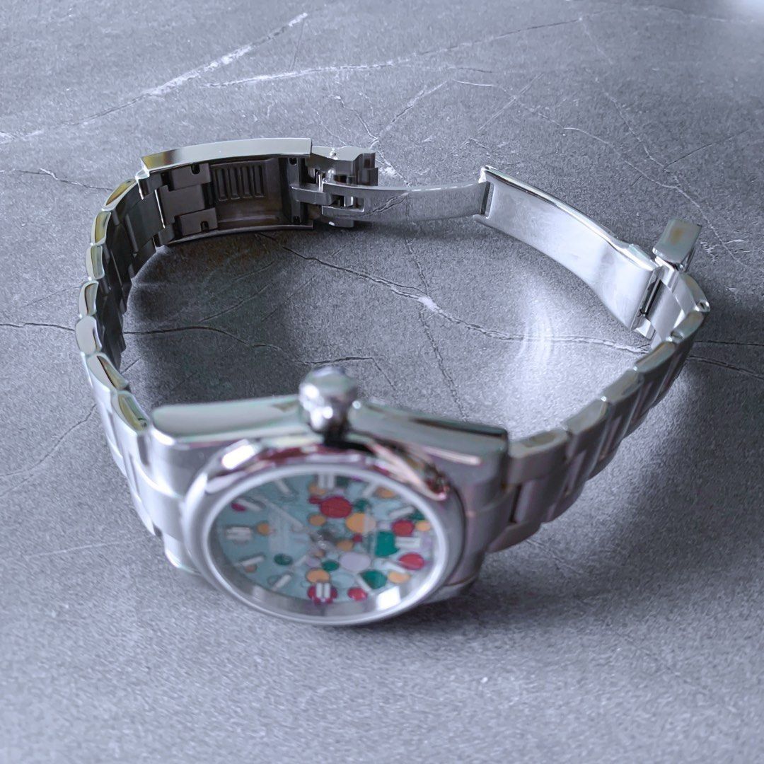 Seiko Oyster Perpetual Datejust Bubbles Watch (Category: Luxury Watches) located in Quezon City. Submitted by mnl.chll (Listing ID 1262296324, Image 3). Description: ⏱ Watch Specification: • NH35A (TMI) Automatic Movement • Silver Fixed Case (36mm) • Flat Sapphire Crystal • Silver Stainless Steel Fluted Bezel • Colourful & Silver Bubble Ceramic Dial • Silver Datejust Hands • Silver Oyster Bracelet (20mm) • Silver Crown Mode of Payment: BANK/GCASH