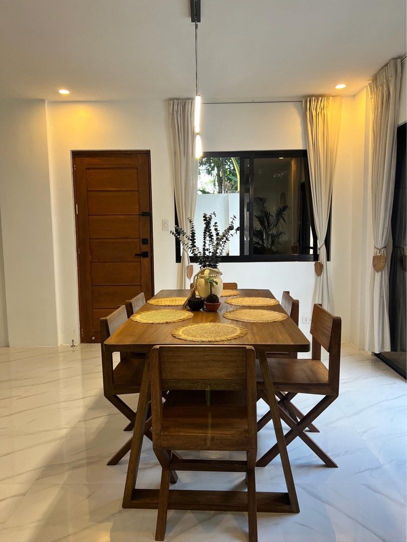 Solid Wooden Dining Table Set (Category: Tables & Sets) located in Pasig City. Submitted by holzph (Listing ID 1262214704, Image 3). Description: For a more rustic and modern look, our 6 seater dining sets are made from solid wood, insuring long lasting furniture ⏳ Tables are fully customizable in size and design ✅ . . Delivery around Metro Manila, and greater Luzon 🇵🇭.
