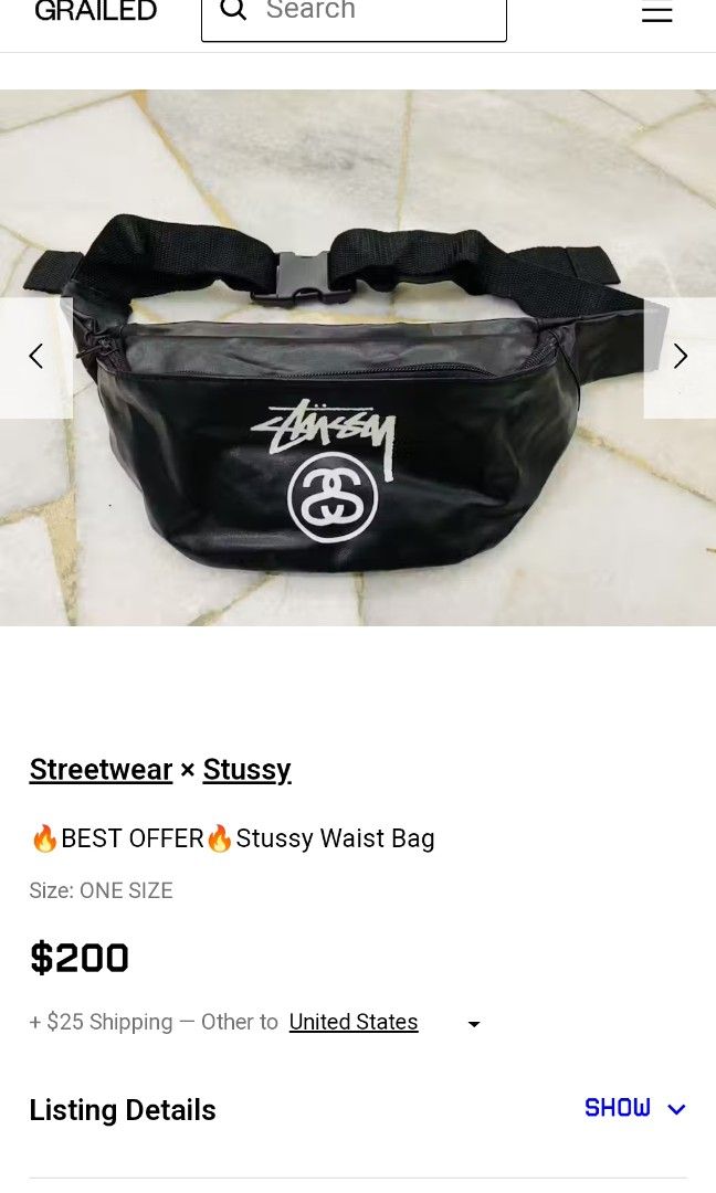 Stussy belt bag asnew condition Men s Fashion Bags Belt bags Clutches and Pouches on Carousell