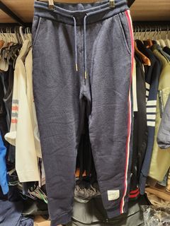Thom Browne tb 深藍色側邊織帶運動褲 棉褲