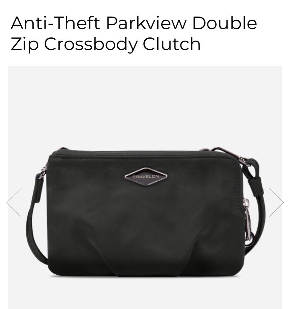 Travelon Women's Parkview Anti-Theft Double Zip Crossbody Clutch