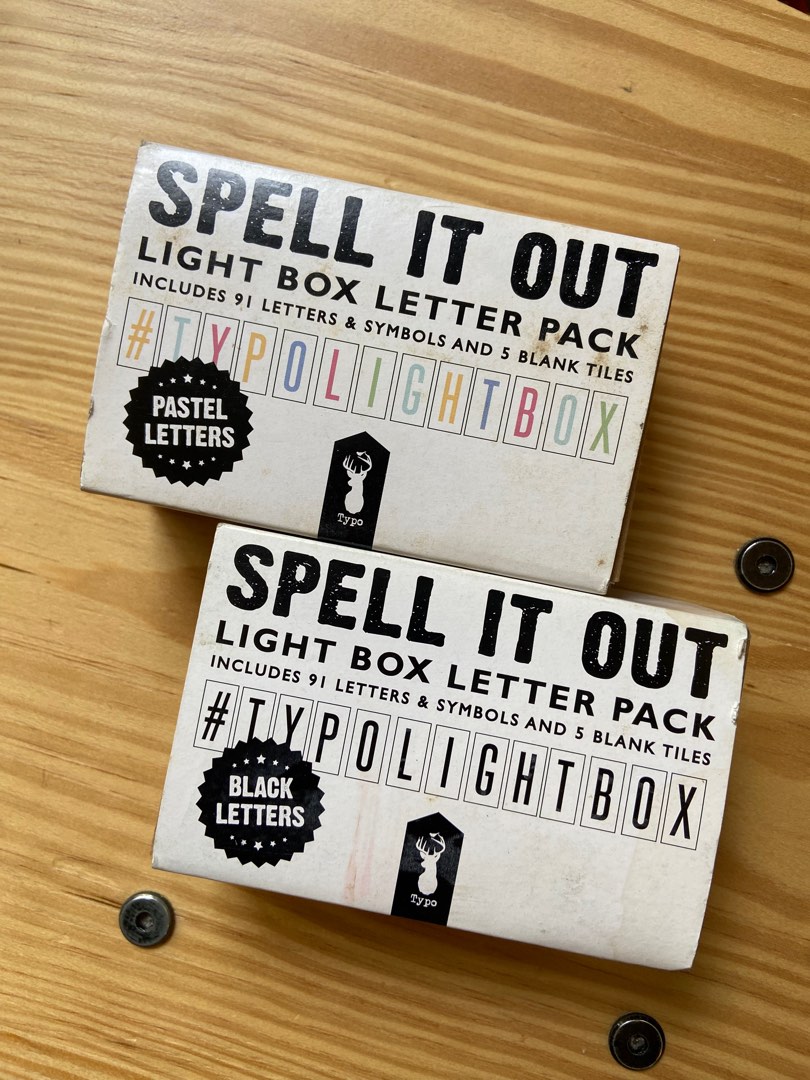 TYPO Light box letters, pastel and black, Hobbies & Toys, Stationery
