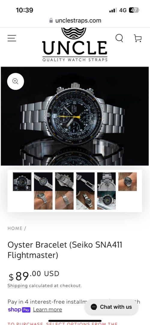 Seiko online sna411 bracelet