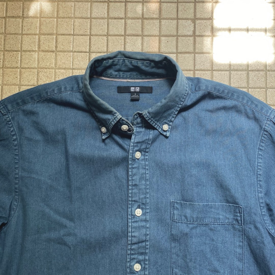 Uniqlo Denim Shirt Men s Fashion Tops Sets Formal Shirts on