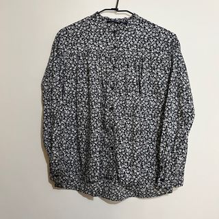 ［二手］UNIQLO Studio Sanderson 系列 圓領印花襯衫 女 深藍 M