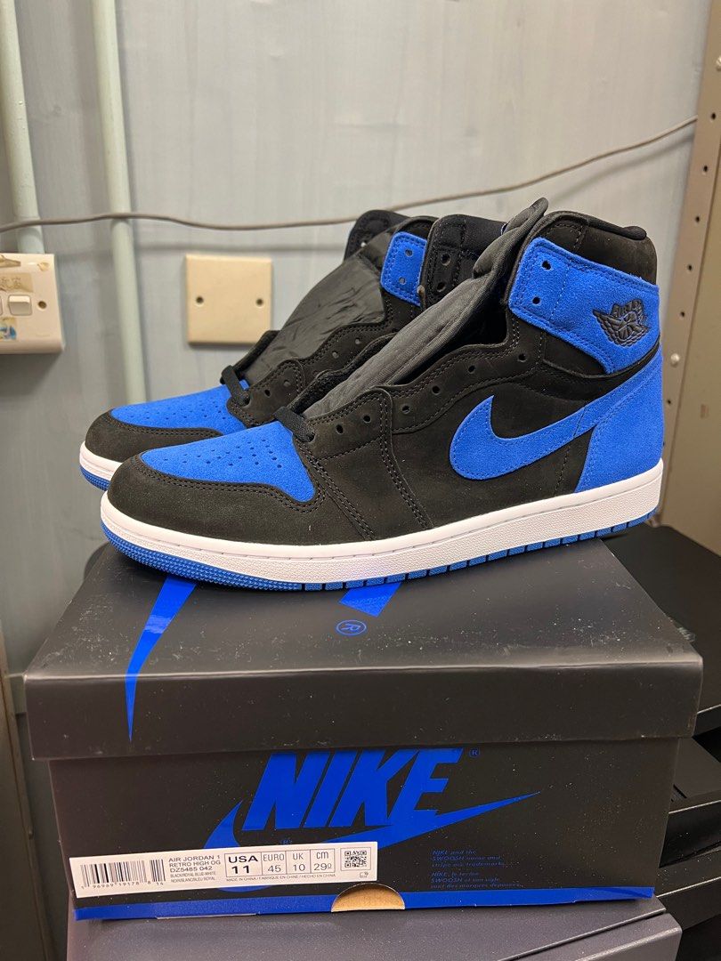 US 11 AIR JORDAN 1 RETRO HIGH OG - ROYAL REIMAGINED, 男裝, 鞋, 波