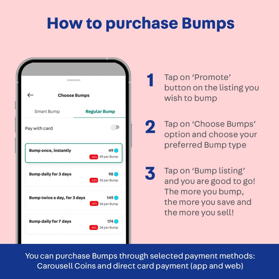 Use Bumps to refresh your listing position to the top and reach more ...