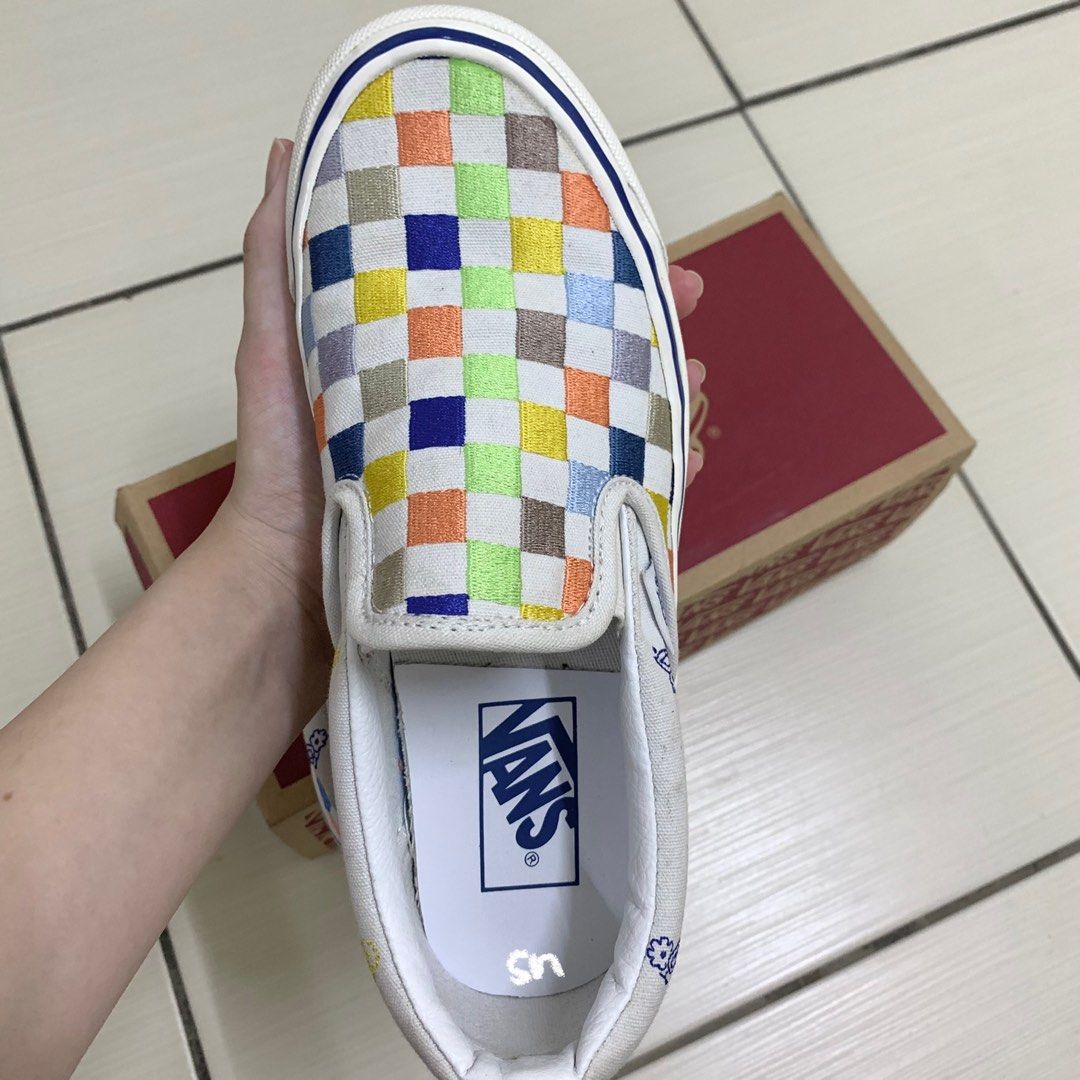 Vans classic slip on sneakers checkerboard multi colour Anaheim