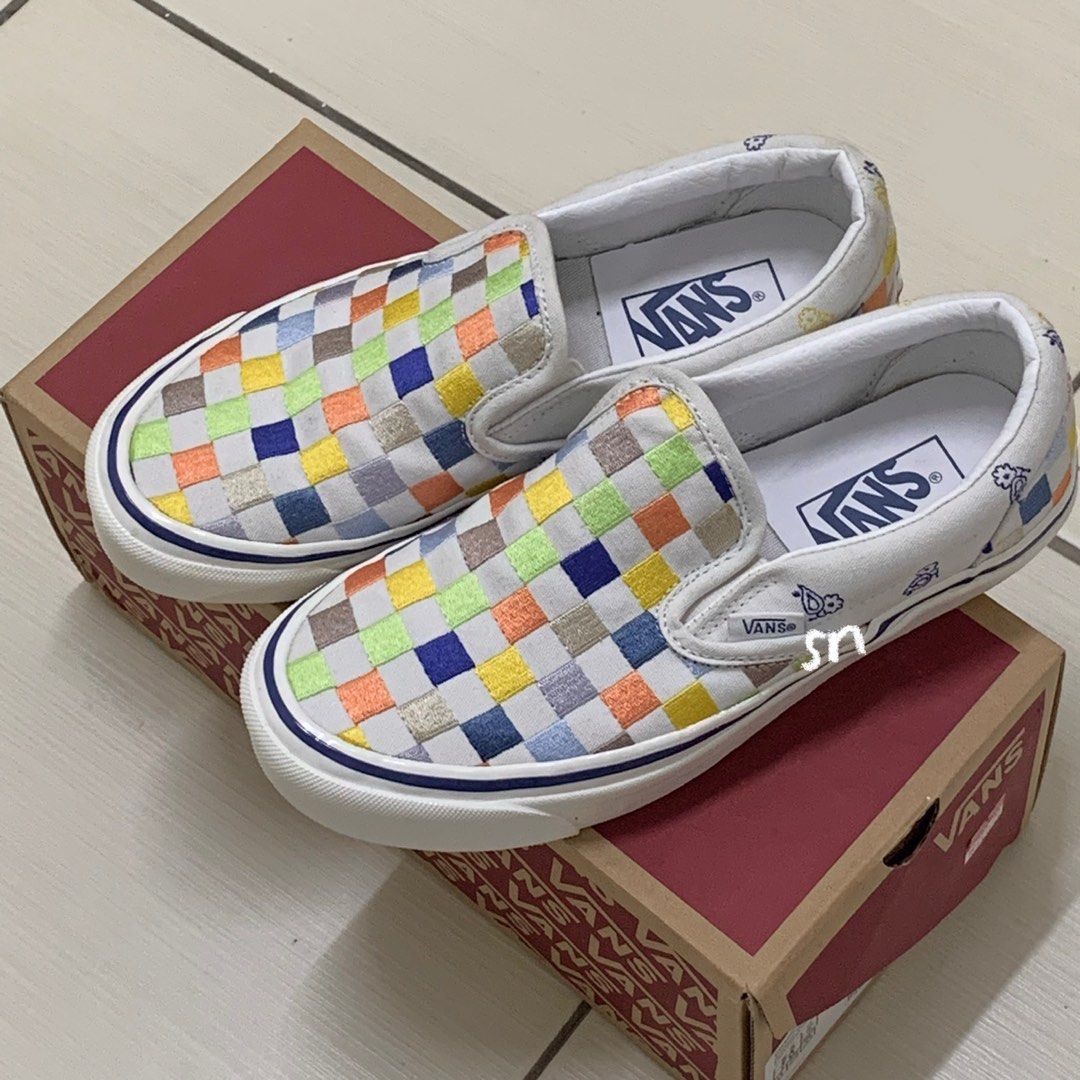 Vans classic slip on sneakers checkerboard multi colour Anaheim Women s Fashion Footwear Sneakers on Carousell