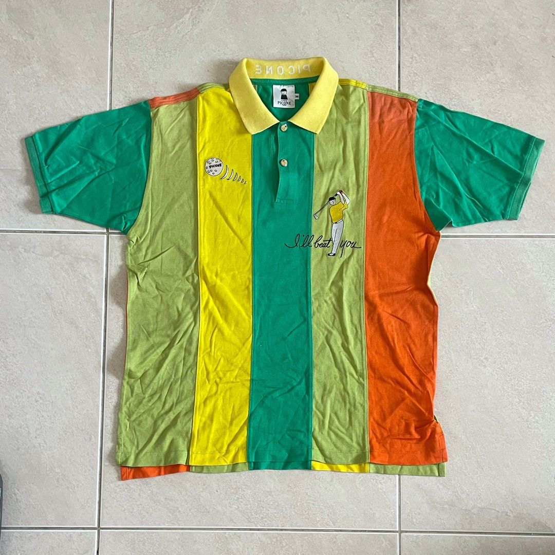Vintage Polo Shirt By Picone!, Fesyen Pria, Pakaian , Atasan di Carousell