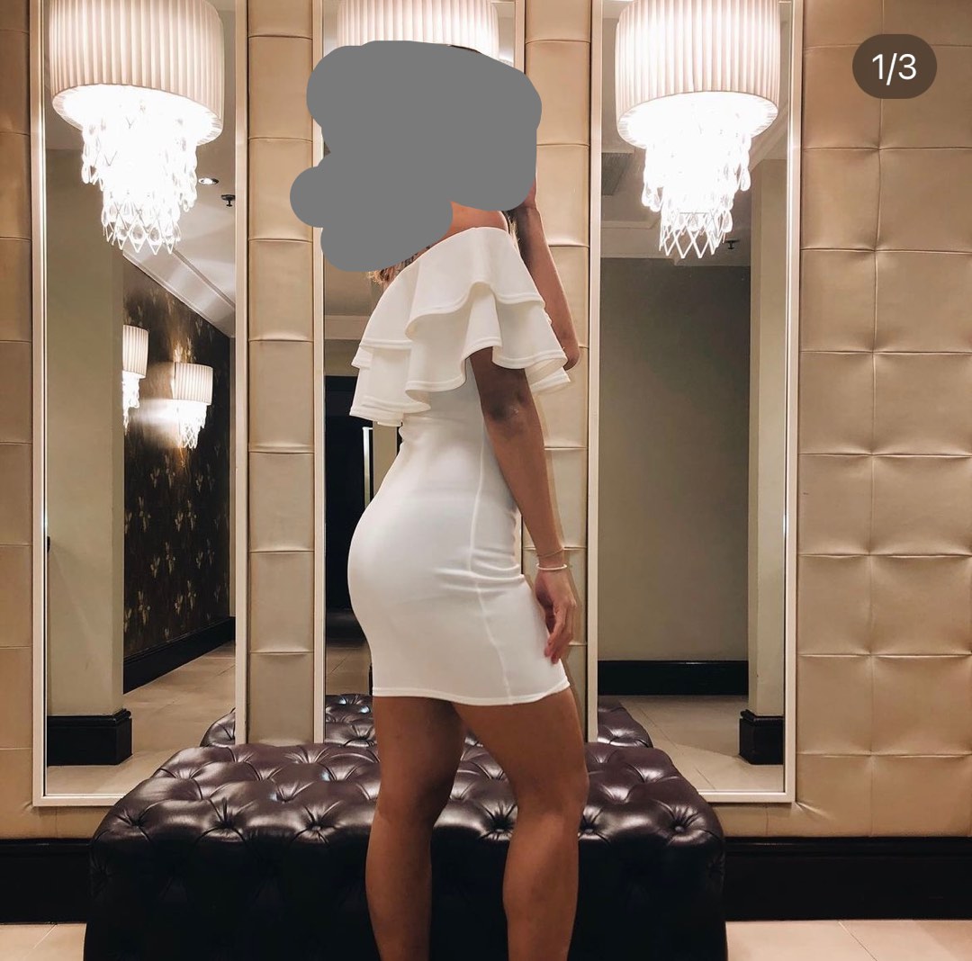 White off the shoulder bodycon online