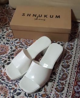 White Platform Block Heels - Shnukum Shoes