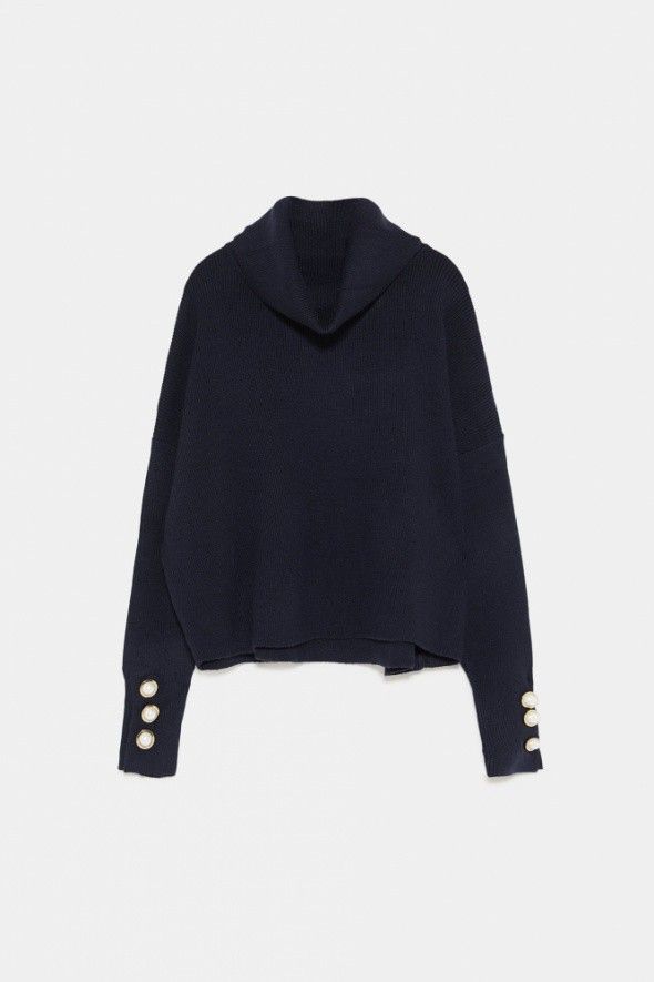 Zara sweater with hotsell pearl bead cuffs