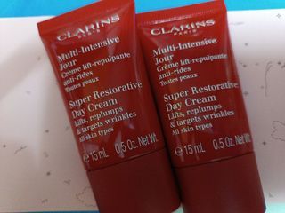 New Real 100% 最新Clarins Super restorative Day /Night Cream 日 / 晚15ml 各一支 $120 包平郵 最後3套