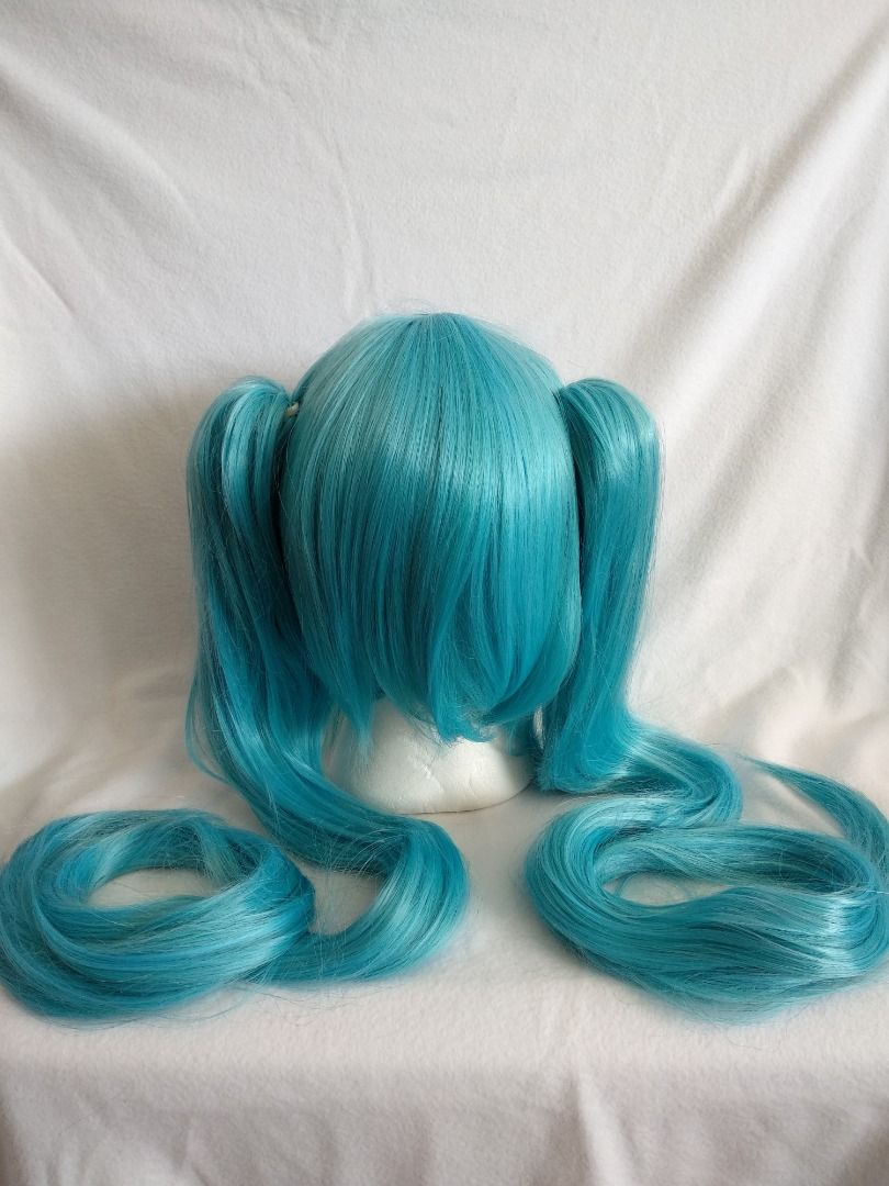 120cm blue Twintails Hatsune Miku cosplay wig Hobbies Toys