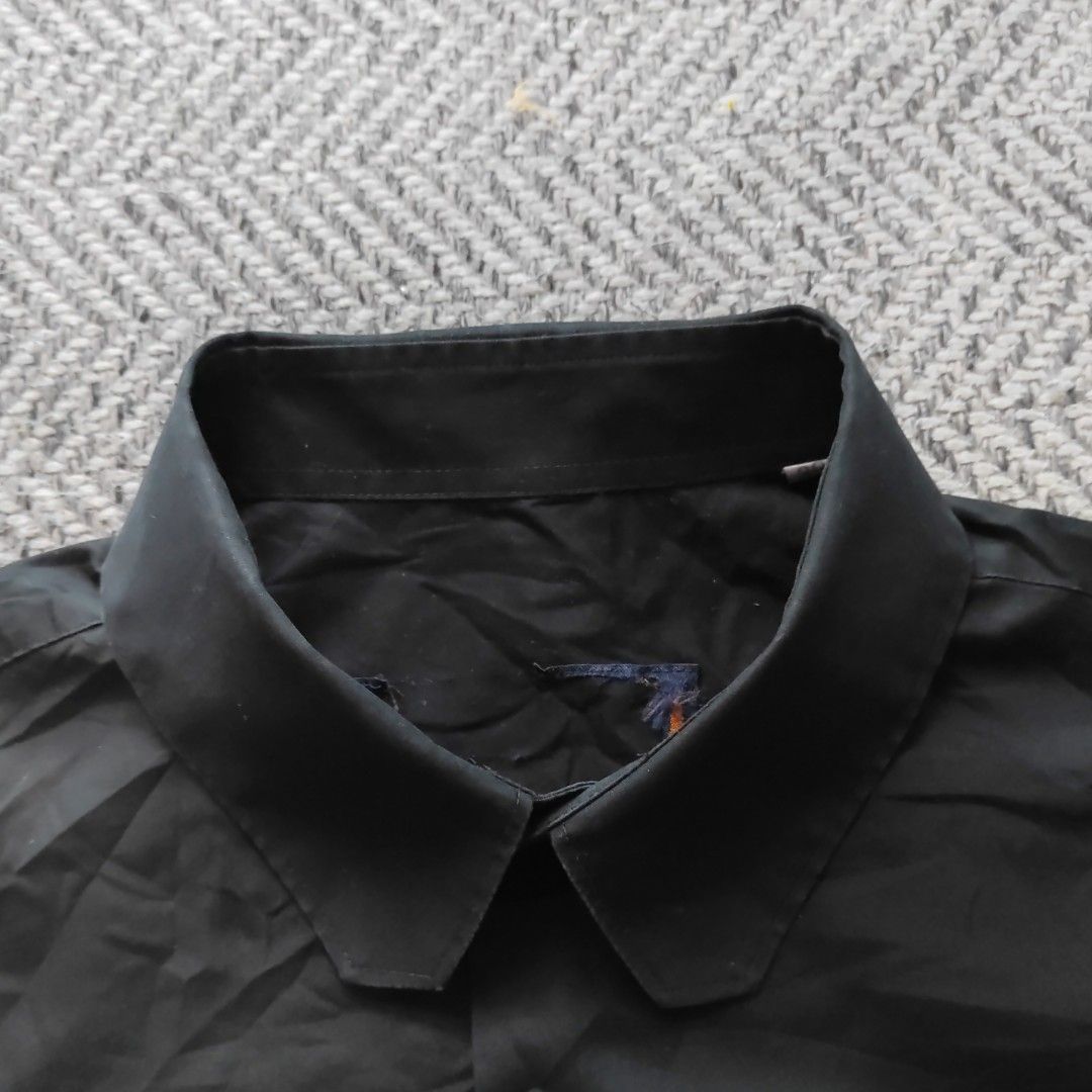 Men’s Louis Vuitton Uniform Cotton Long Sleeve Button Up Black Shirt Size 41