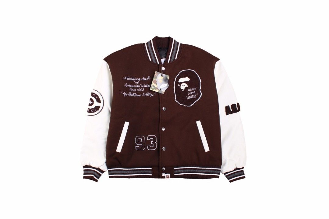 A Bathing Ape 22SS Varsity Wool Jacket in Brown (2022)(Mid Season Sale)  🇯🇵🇰🇷