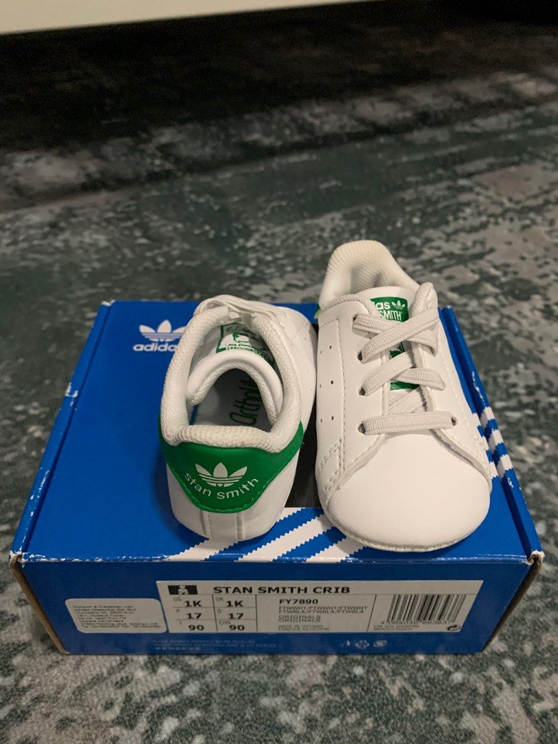 0 3m Adidas Stan Smith Crib Shoes Baby Shoes Infant Stan Smith Shoes with Elastic Laces UK 1K