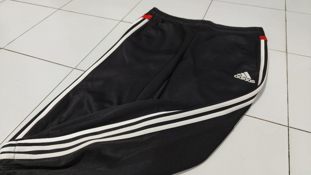 Red and white adidas sweatpants on sale