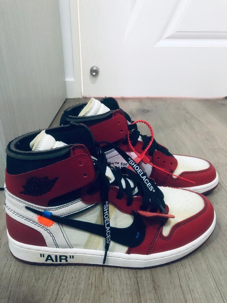 AJ 1 x OFF WHITE Men s Fashion Footwear Sneakers on Carousell