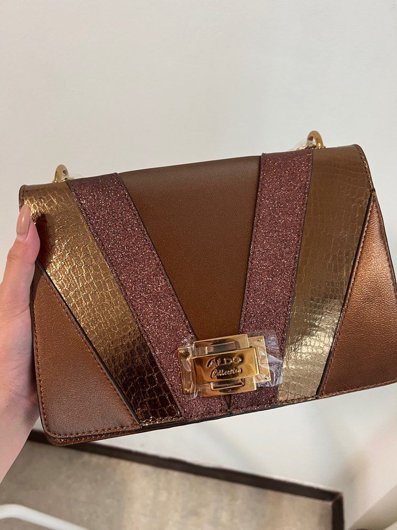 Bronze Aldo Clutch Handbags ALDO Bag, Women's Fashion, Bags