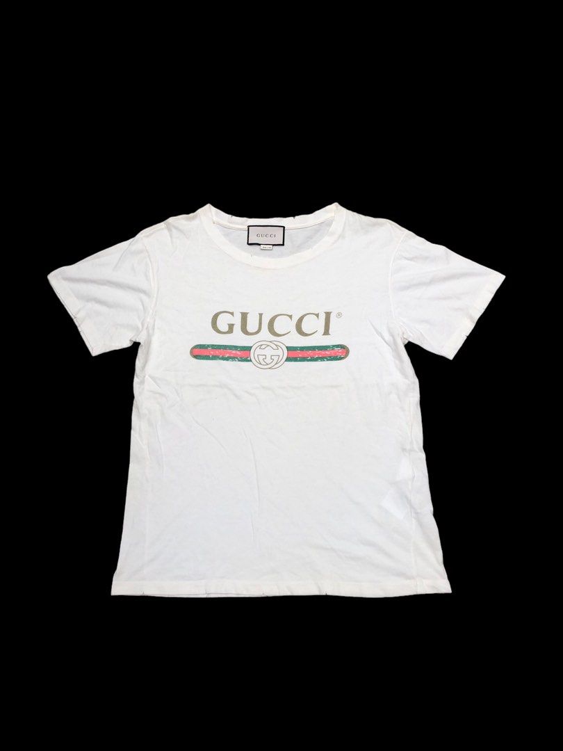 Gucci distressed logo t shirt store
