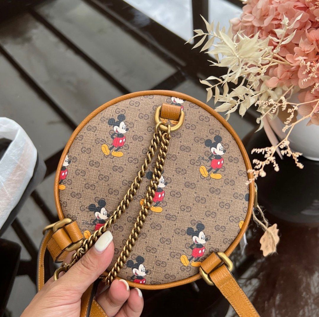 Gucci x Disney Brown GG Coated Canvas Mickey Mouse Mini Backpack