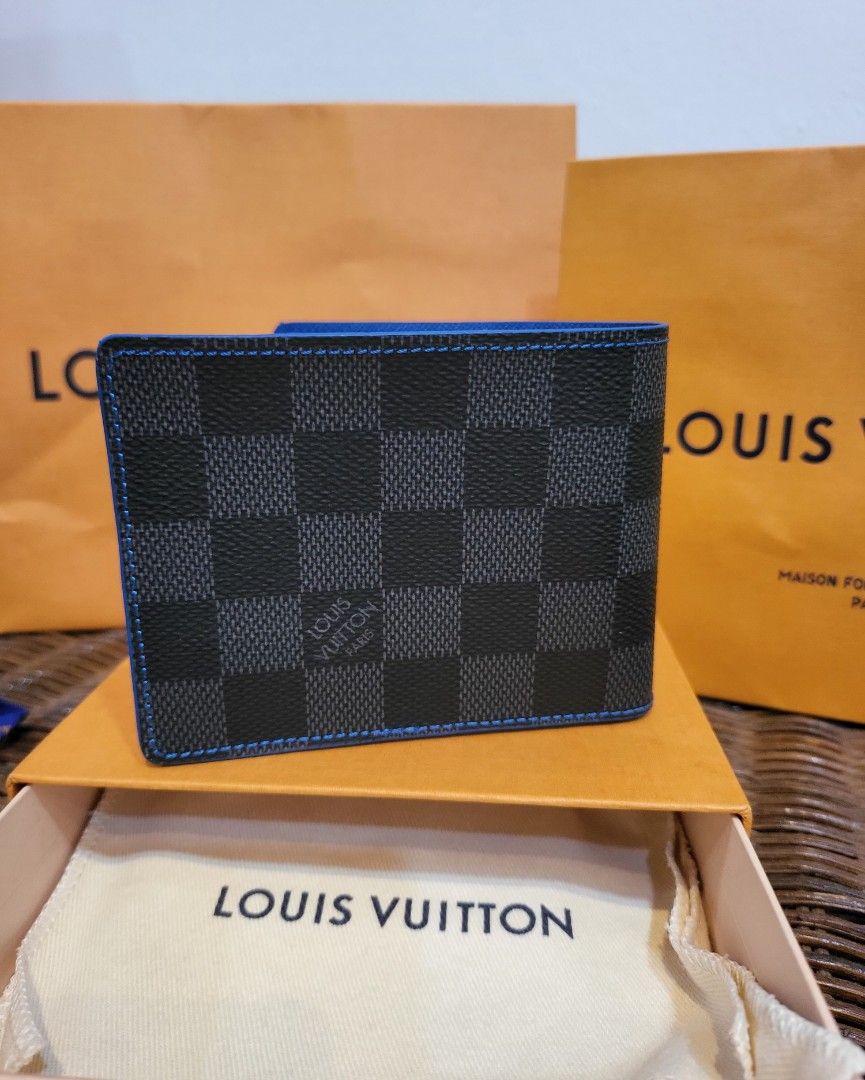 Louis Vuitton Slender Damier Graphite Canvas Wallet Blue