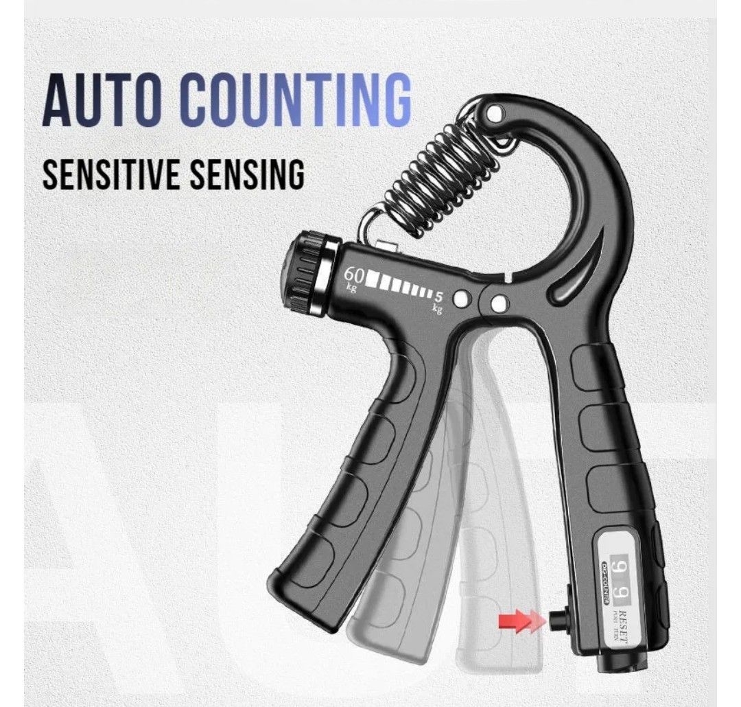 Auto Counting Adjustable Hand Grip 5 60KG Fingers Exercise 11 132