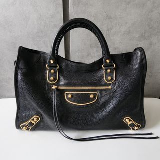 Balenciaga Classic City Black Arena Leather Logo Strap Satchel – Queen Bee  of Beverly Hills