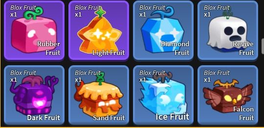 Dark fruit ice fruit and flame fruit new in blox fruits, 電子遊戲, 遊戲機配件,  遊戲週邊商品- Carousell