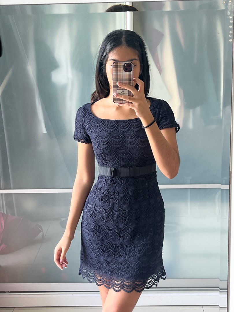 Vintage blue lace dress store