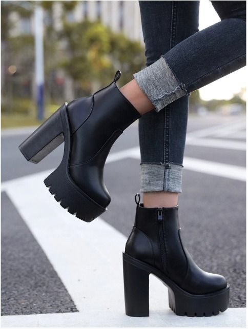 Chunky heeled boots on sale