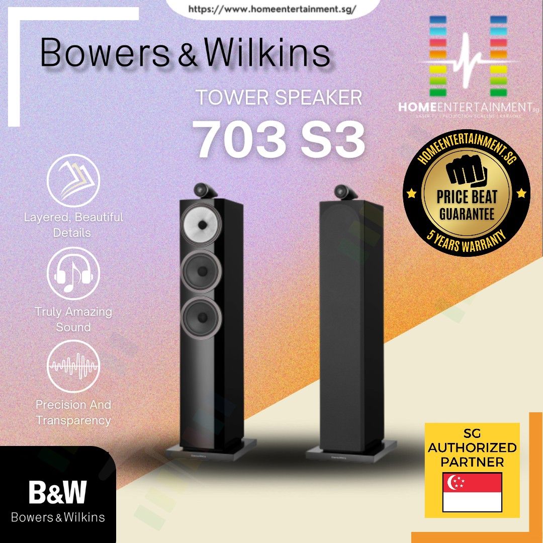 BOWERS & WILKINS B&W 703 S3 TOWER / FLOOR STANDING SPEAKERS (EXPERIENCE THE  TRUE SOUND NOW - CHAT NOW) (IN-STOCK | PRICE BEAT GUARANTEED) [5 YEARS  LOCAL WARRANTY], Audio, Soundbars, Speakers & Amplifiers on Carousell