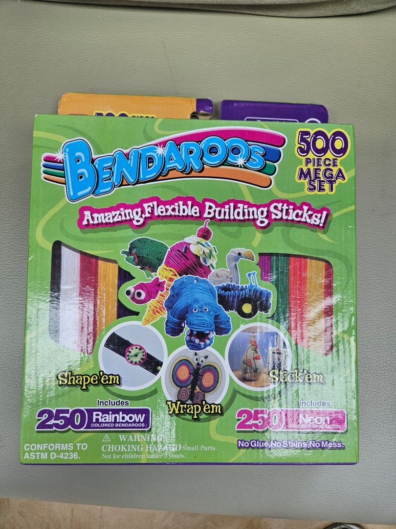 X2 Bendaroos 500 Piece Mega Set Flexible Building Sticks for sale