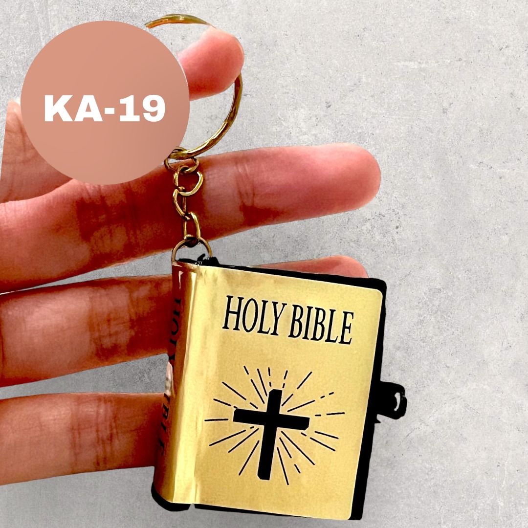 BUY 2 ANY ITEMS, FREE DELIVERY MAILING] Mini Gold Bible Keychain, English  Holy Bible Religious Favor Christian Jesus Key Ring, Unique Gifts - GMKA  19, Hobbies & Toys, Travel, Travel Essentials &