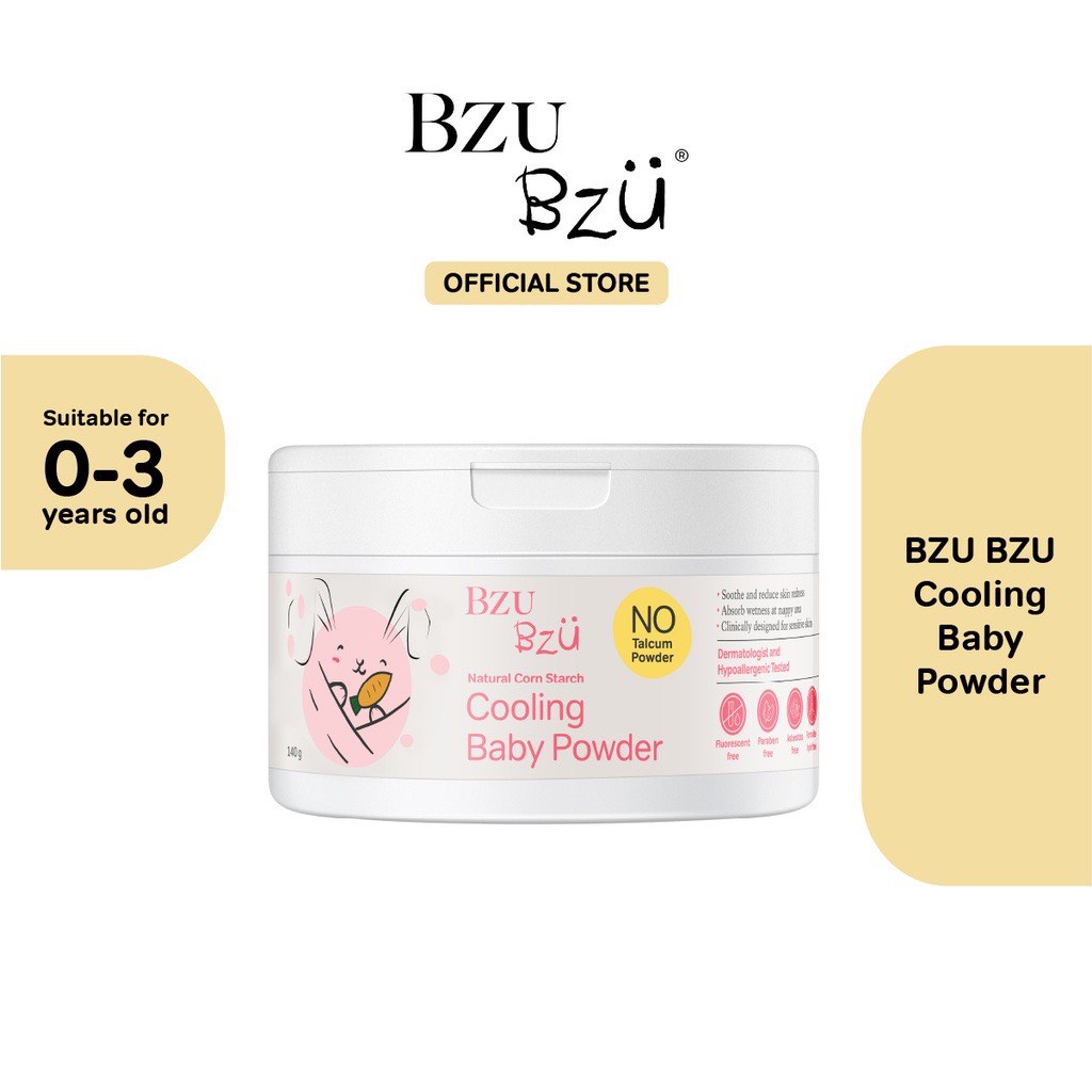 BZU BZU Cooling Baby Powder with Puff (140g), Babies & Kids, Bathing