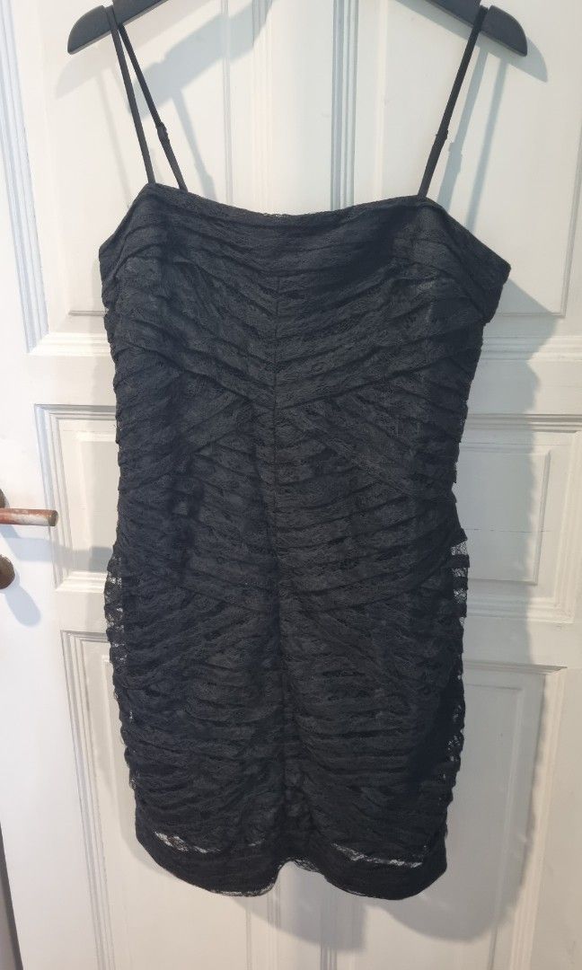 Calvin klein black lace dress online