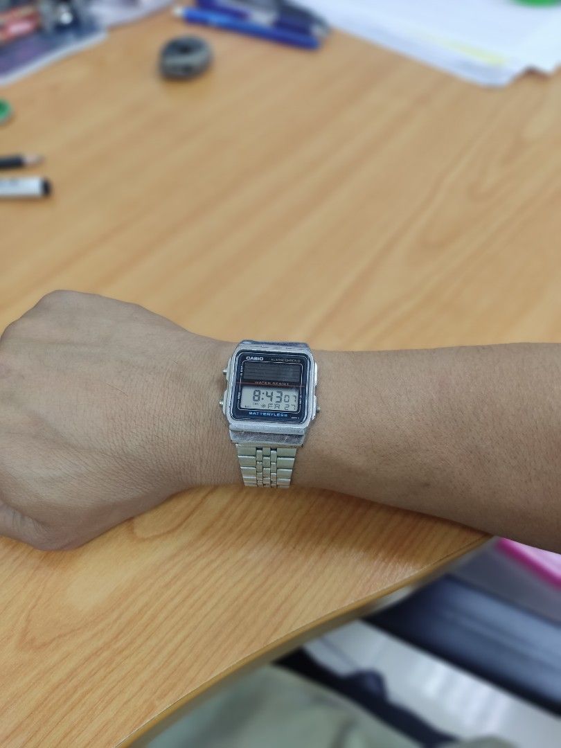 Casio AL-180 Alarm Chrono Battery less Japan Digital Solar Men's Watch Size  32mm | WatchCharts Marketplace