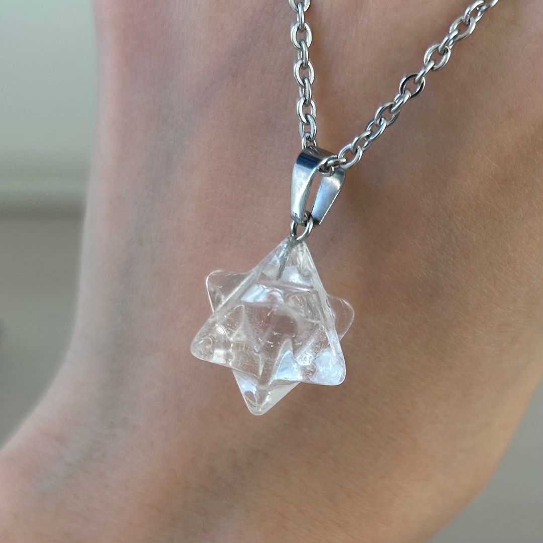 Clear quartz merkaba hot sale pendant