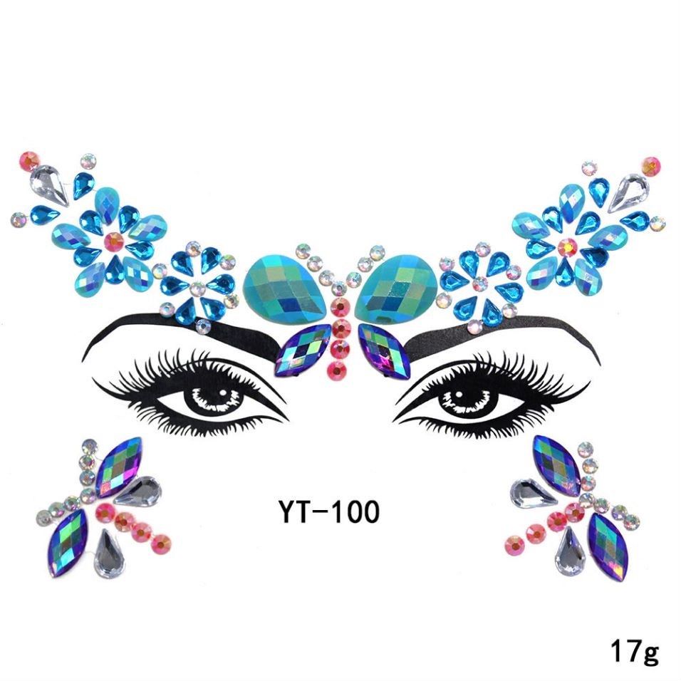 Colourful Diamond sticker Face crystal new year gem stickers jewel