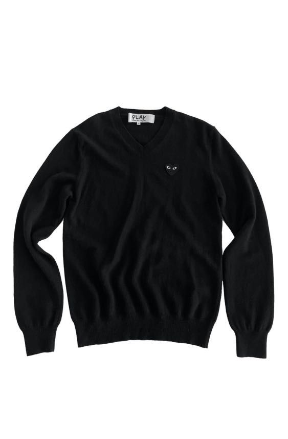 Comme des Garcons Play cardigan 長袖男裝black pullover 黑黑心冷衫