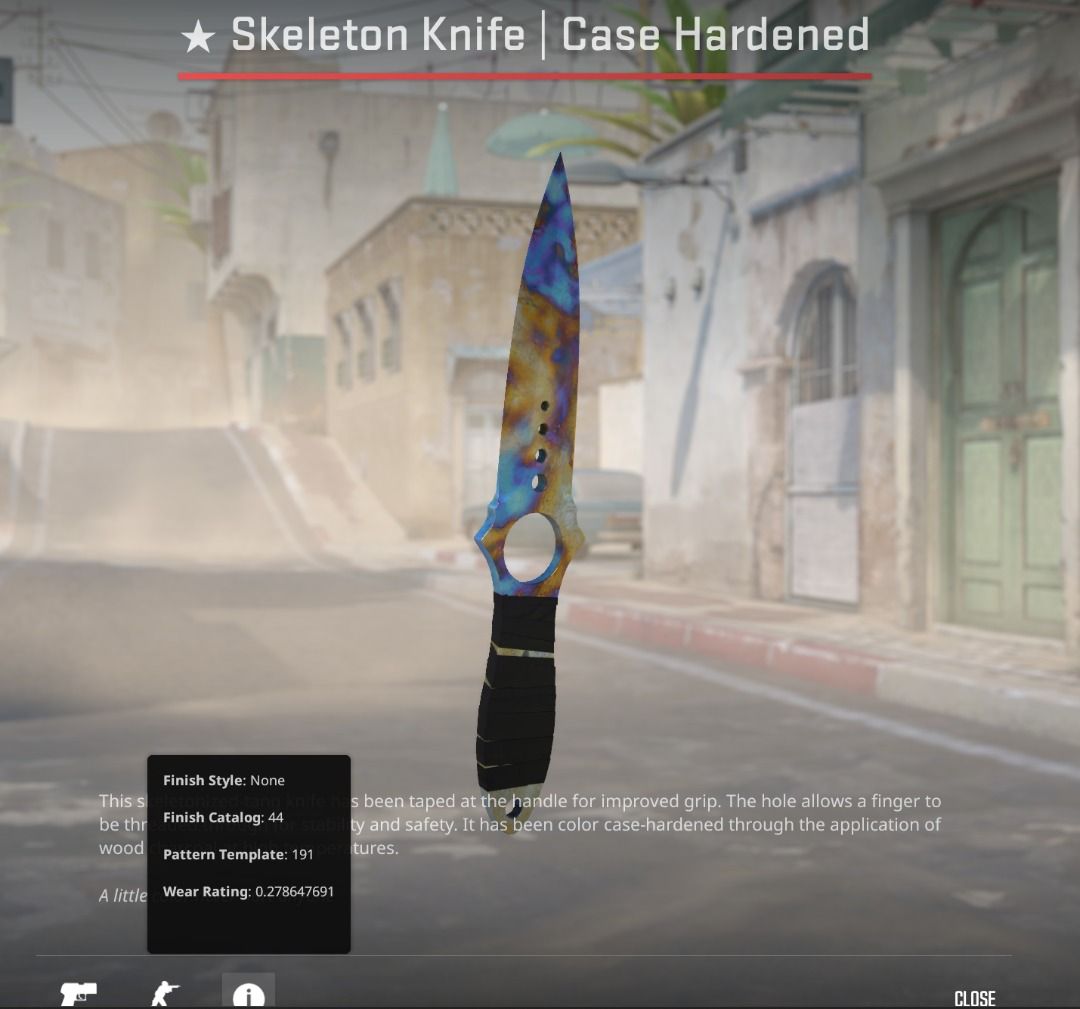 CSGO Skeleton Knife Case Hardened, Video Gaming, Gaming Accessories