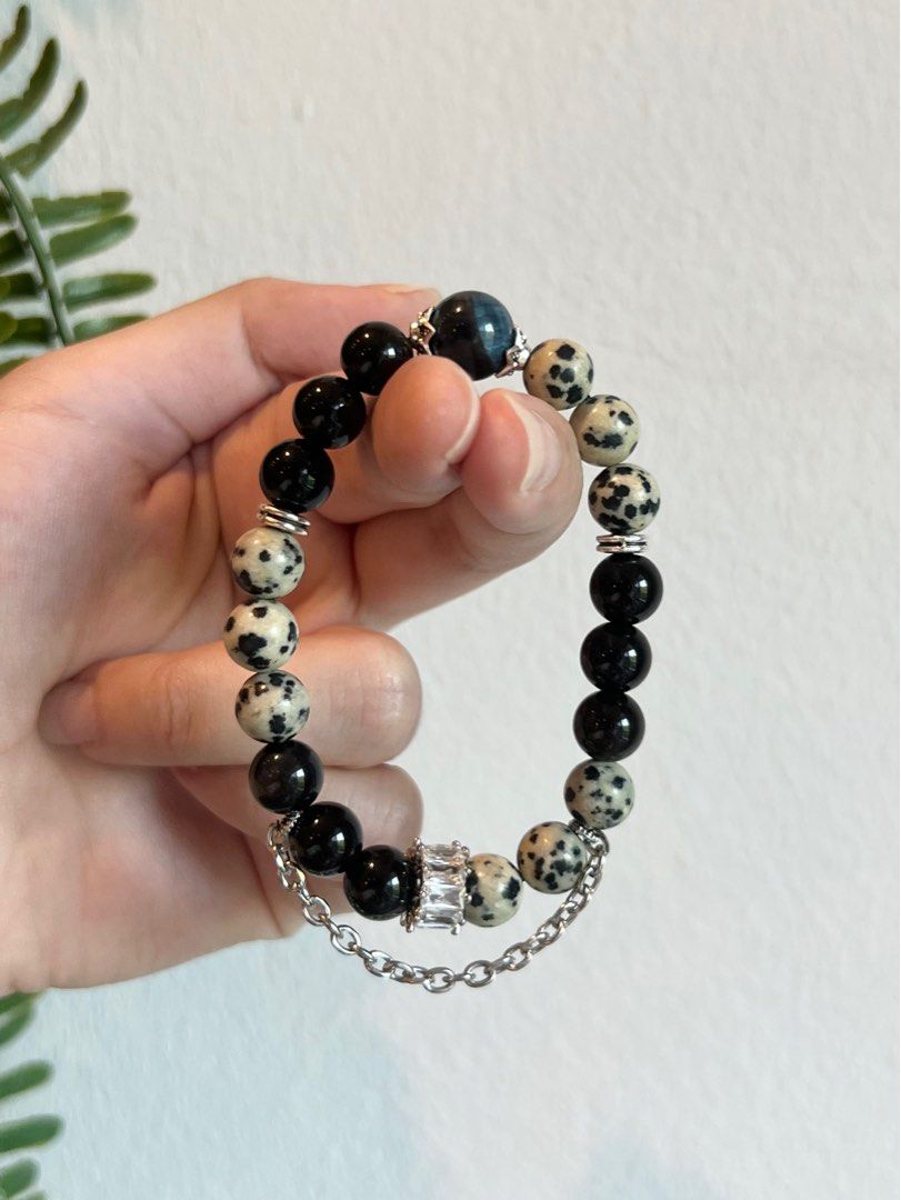 Customized Dalmatian Jasper Silver Obsidian Blue Tiger Eye
