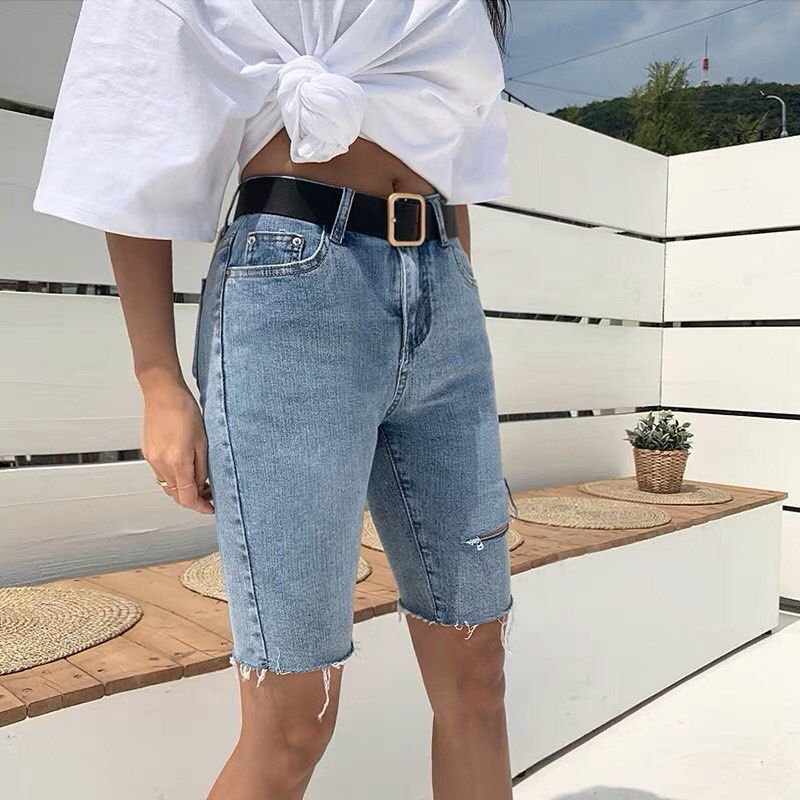 Jean biker cheap shorts women's