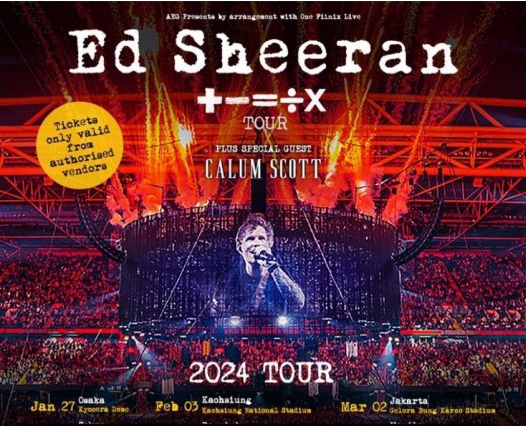 Ed sheeran 2024 concert, Tickets & Vouchers, Event Tickets on Carousell