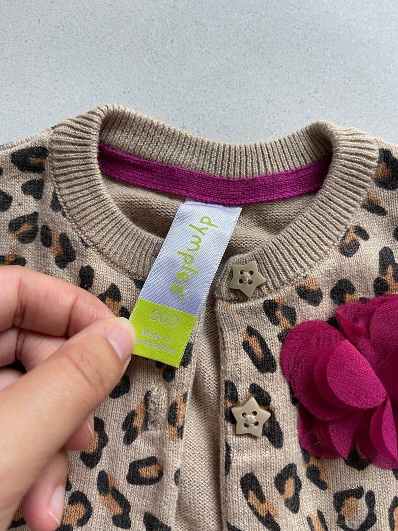 Childrens leopard print cardigan cheap